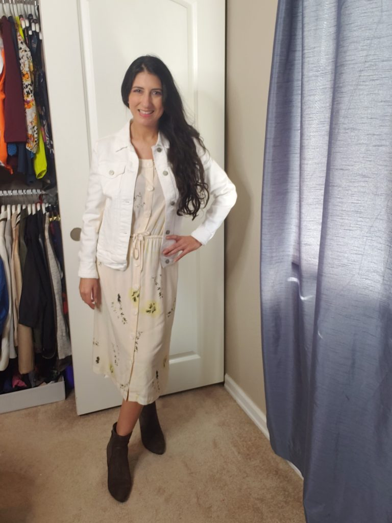 white denim jacket dress 